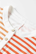 Oversized Sleeveless Wide Leg Jumpsuit - Orange Stripe - Fashionfitz