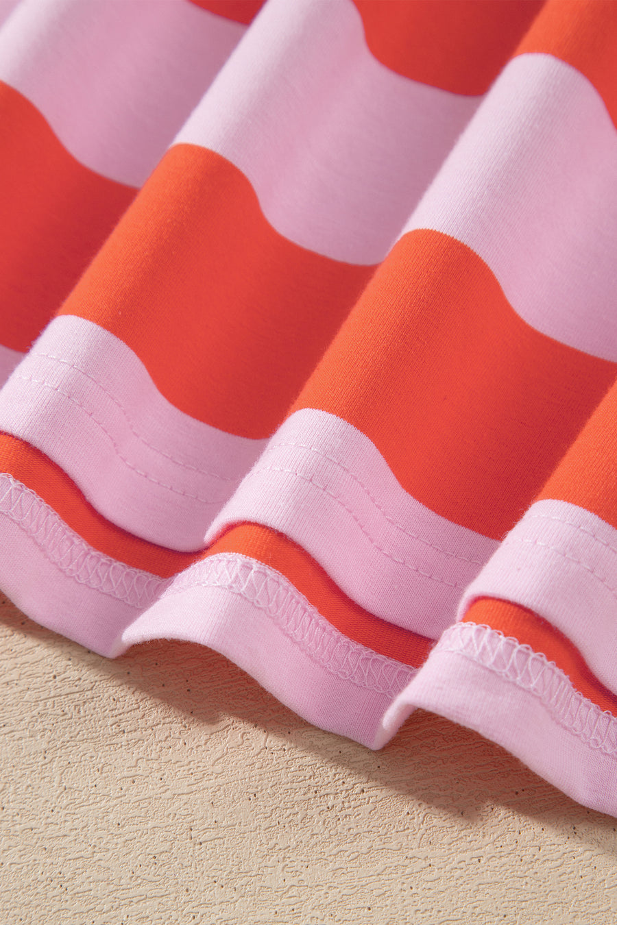 Stripe Cuffed Short Sleeve Pocketed Maxi Dress