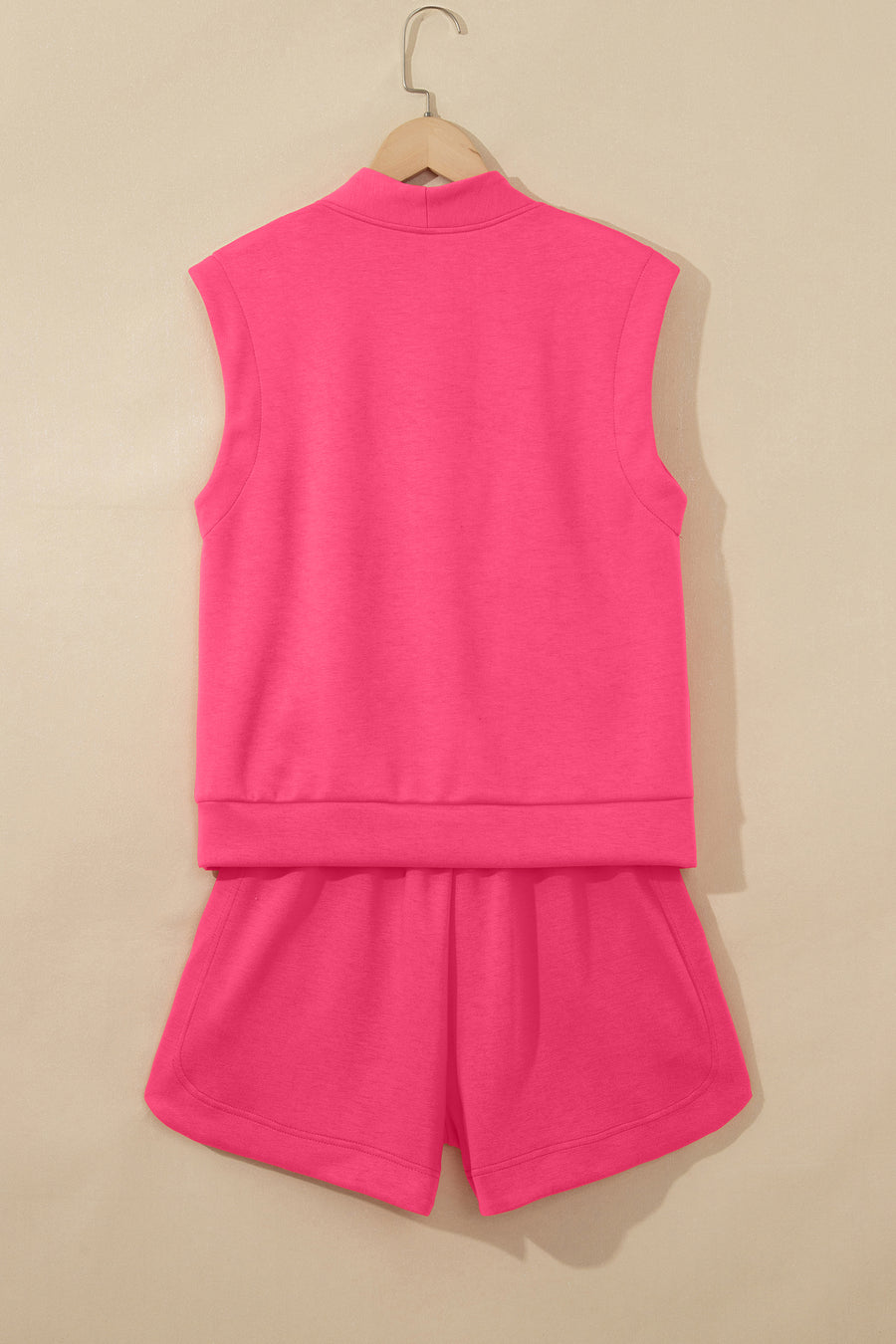 Quarter Zip Sleeveless Top & Shorts 2-Piece Set Women UK