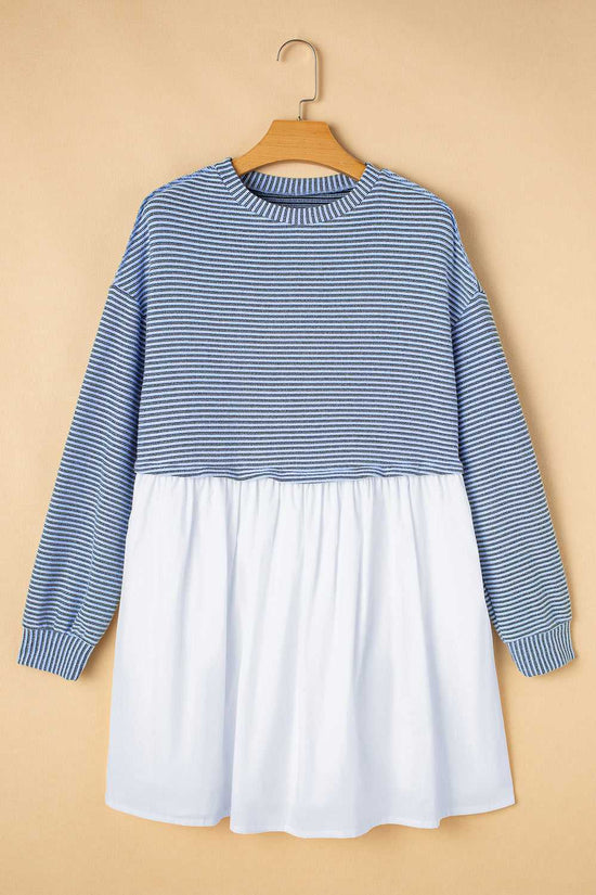 Cobalt Stripe Pleated Dress