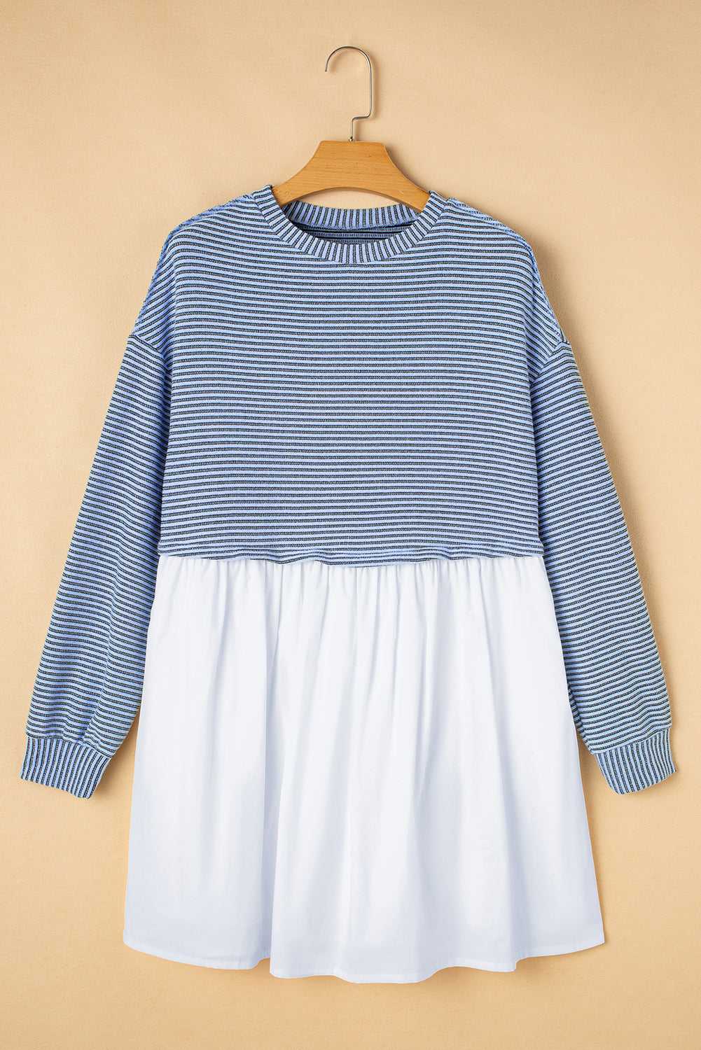 Cobalt Stripe Pleated Dress