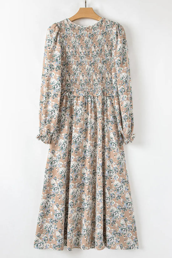 Maple grove floral maxi dress smocked puff sleeve | boho style