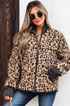 Khaki Leopard Crop Jacket