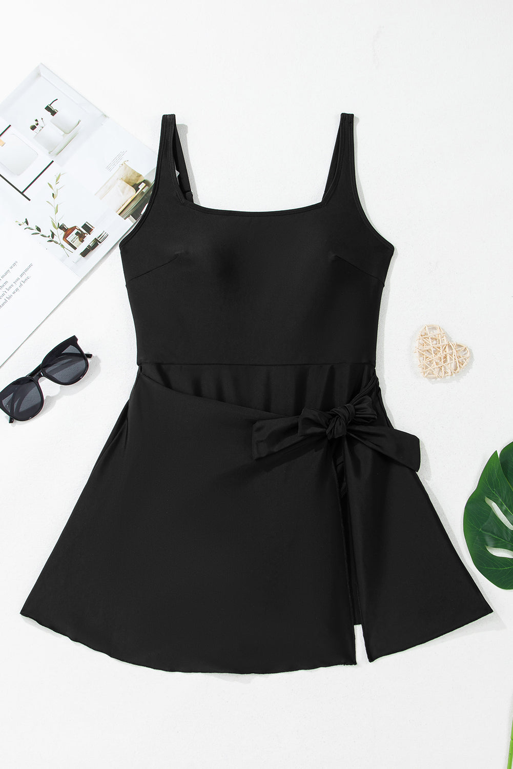 Sleek Side-Tied Swim Dress