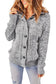 Dark gray long sleeve button-up hooded cardigans - sweaters &