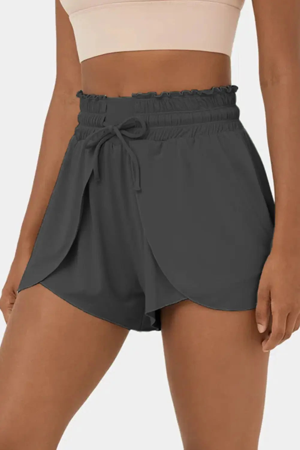 Dark grey petal wrap swim shorts - bottoms