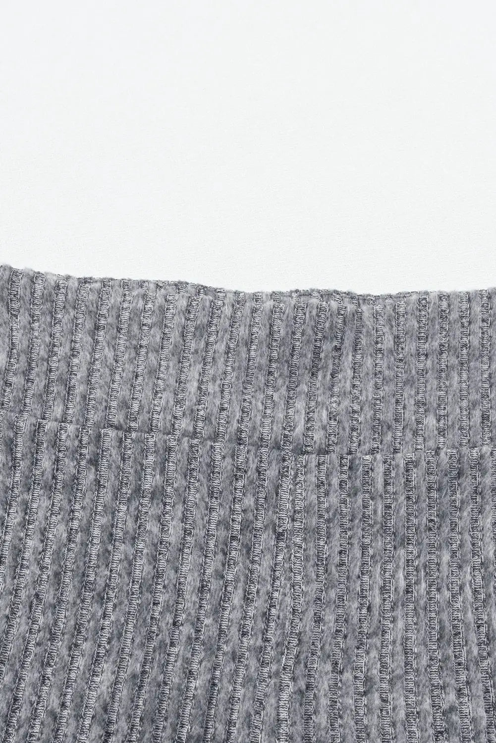 Dark grey wide waistband ribbed textured knit leggings