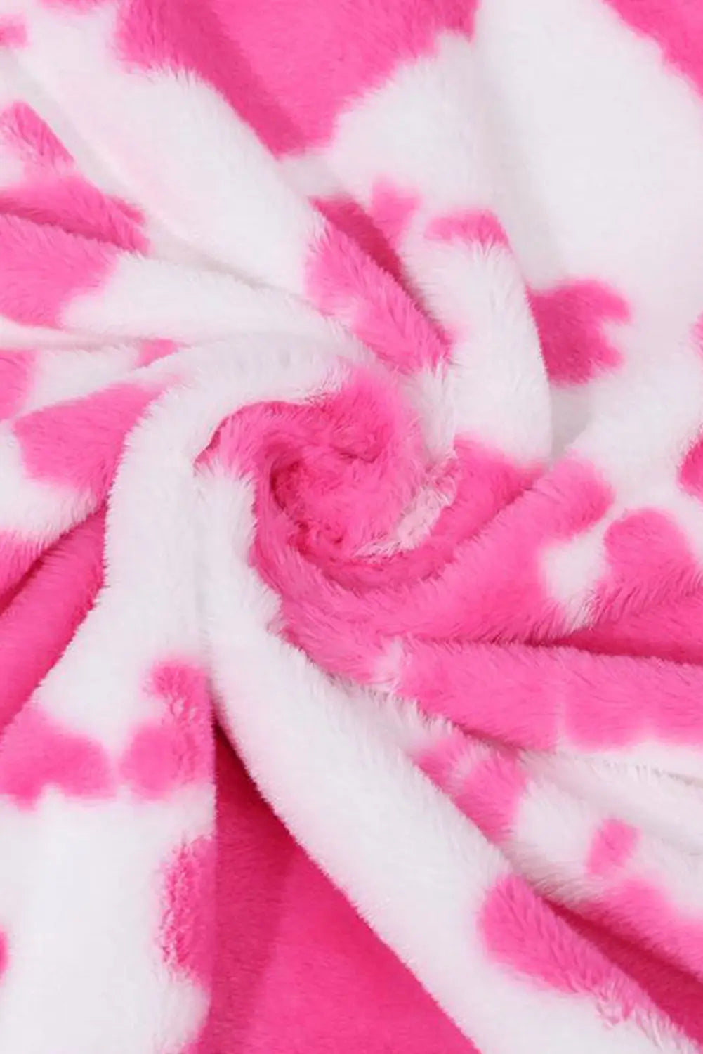 Dark pink cow spot print flannel blanket - multicolour / one size / 100% cotton - blankets