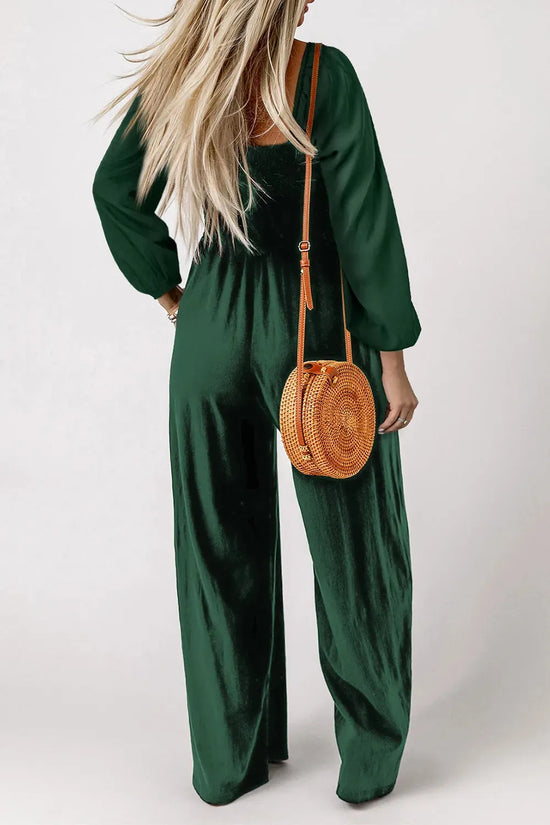 Smocked Wide Leg Jumpsuit - Fashionfitz