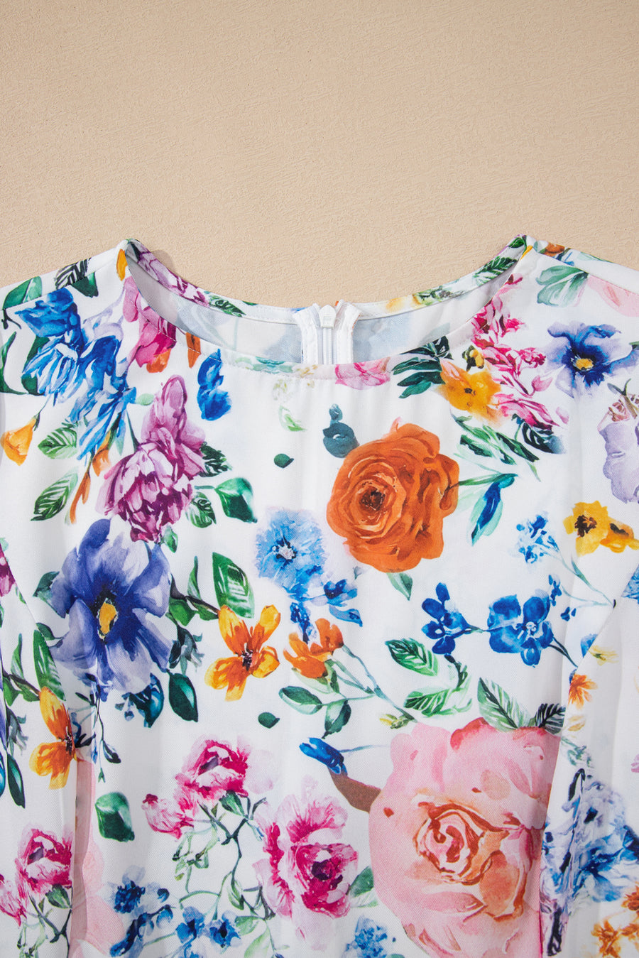 Sky Blue Vibrant Floral Print Cap Sleeve Mini Dress Women UK