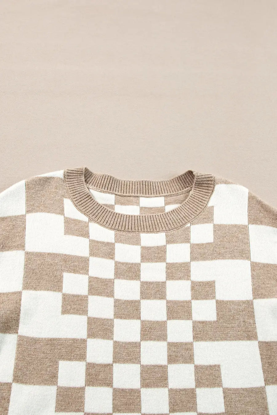Smoky plaid soft knit jumper sweaters