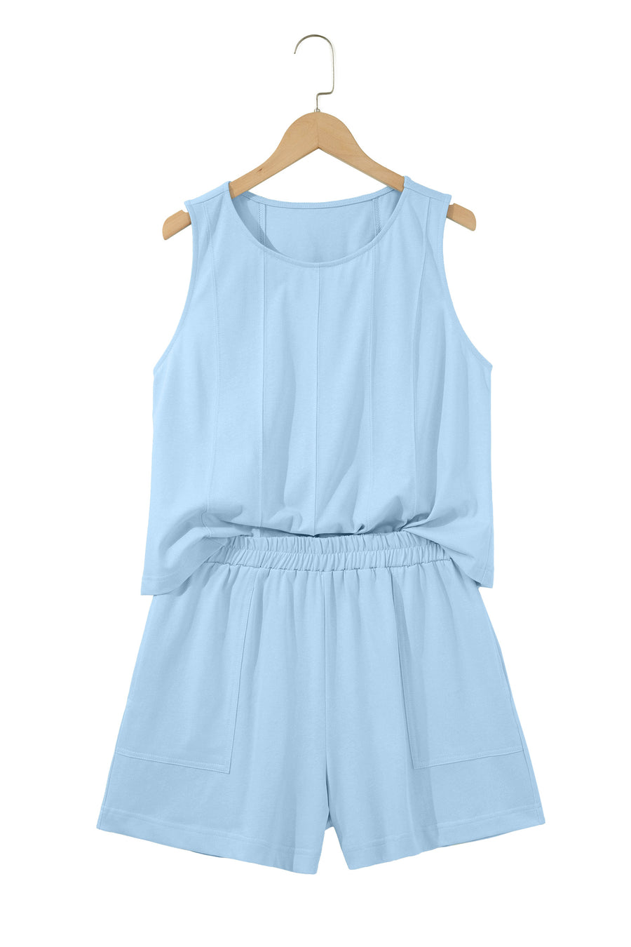 Stitched Detail Loose Tank & Cotton Shorts Set Women UK — styled third option | Fashionfitz UK
