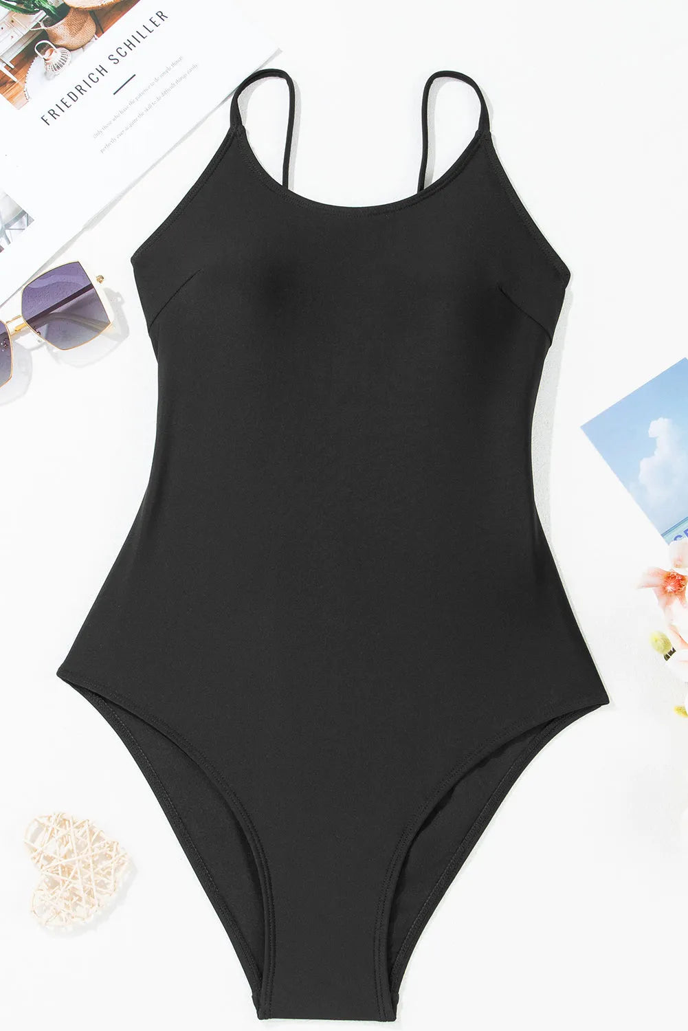 Open Back One-Piece Swimsuit - Fashionfitz