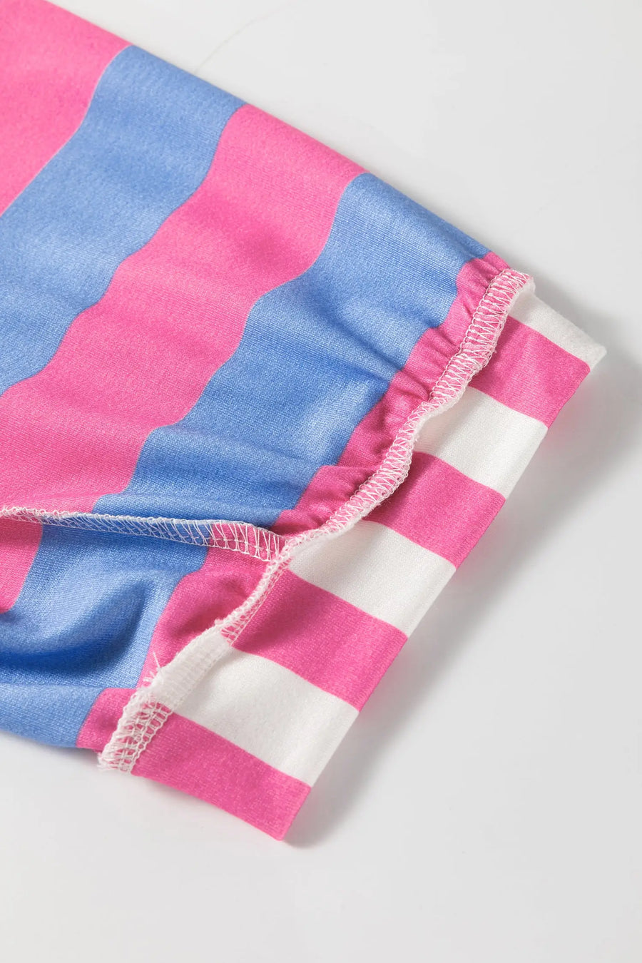 Stripe Exposed Seam Contrast Oversized Top Women UK — fabric texture detail | Fashionfitz UK
