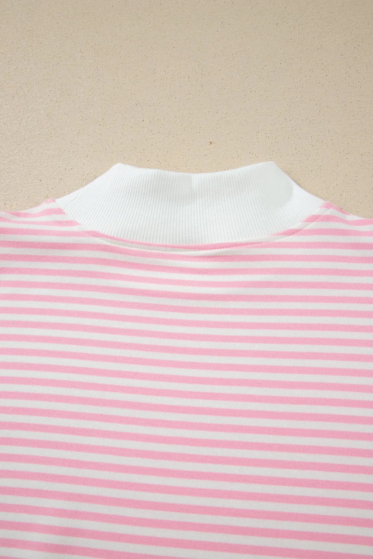 Stripe oversize mock neck sweatshirt & shorts co-ord set outfit sets