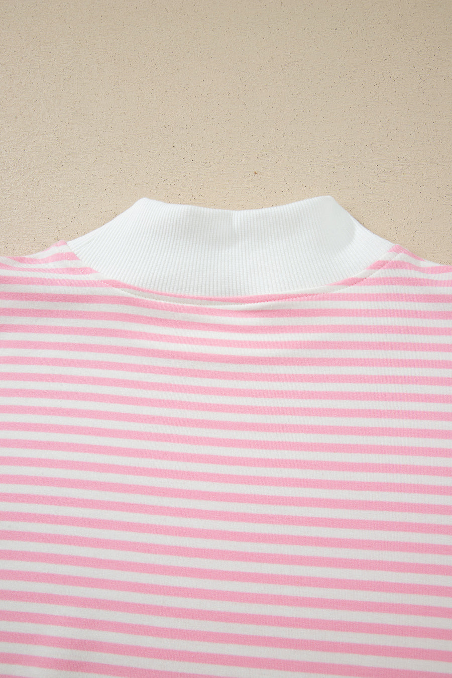 Stripe Oversize Mock Neck Sweatshirt & Shorts Co-Ord Set