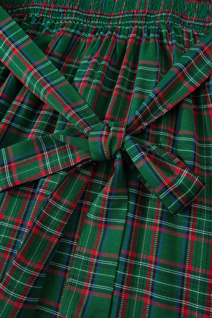 Red green tartan plaid flared midi dress dresses