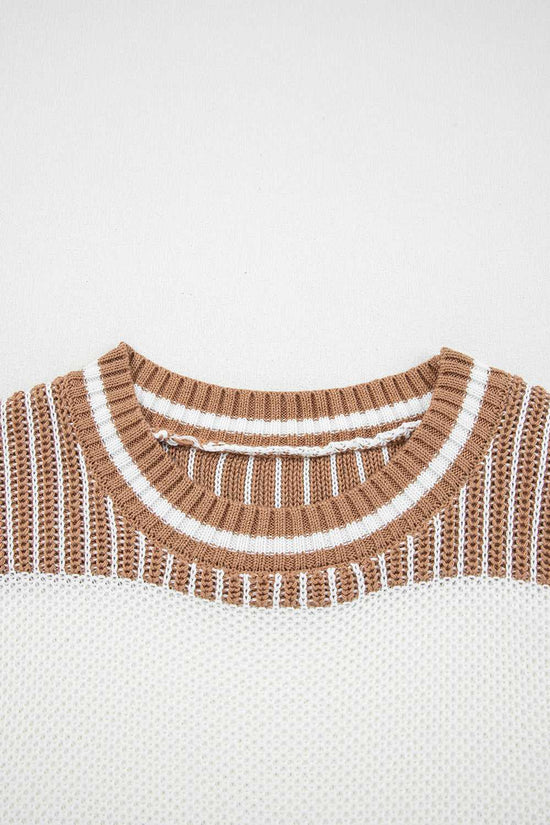 Loose Fit Striped Jumper – Two-Tone