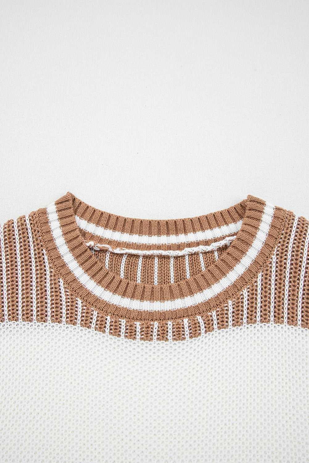 Loose Fit Striped Jumper – Two-Tone