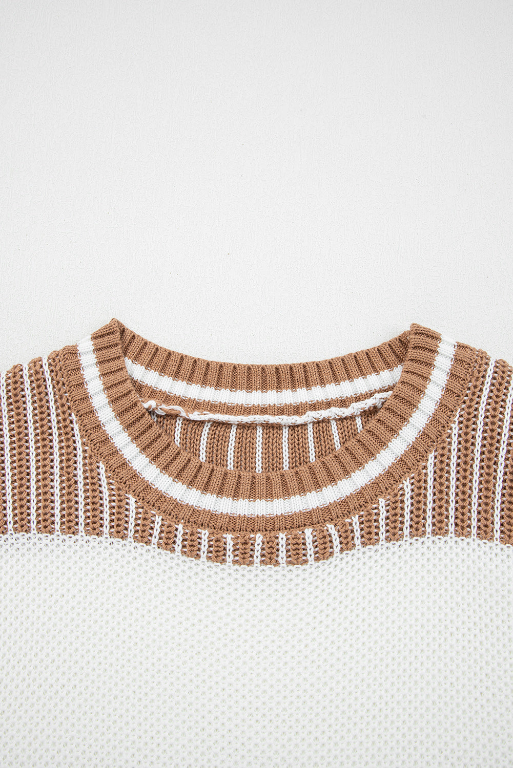 Loose Fit Striped Jumper – Two-Tone