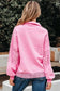 Embroidered Flower Snap Sweatshirt