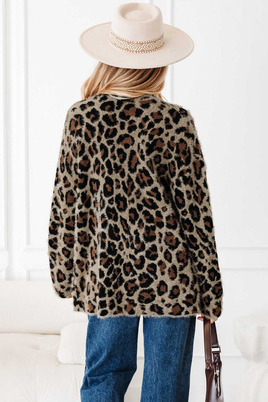 Brown Leopard Open Cardigan