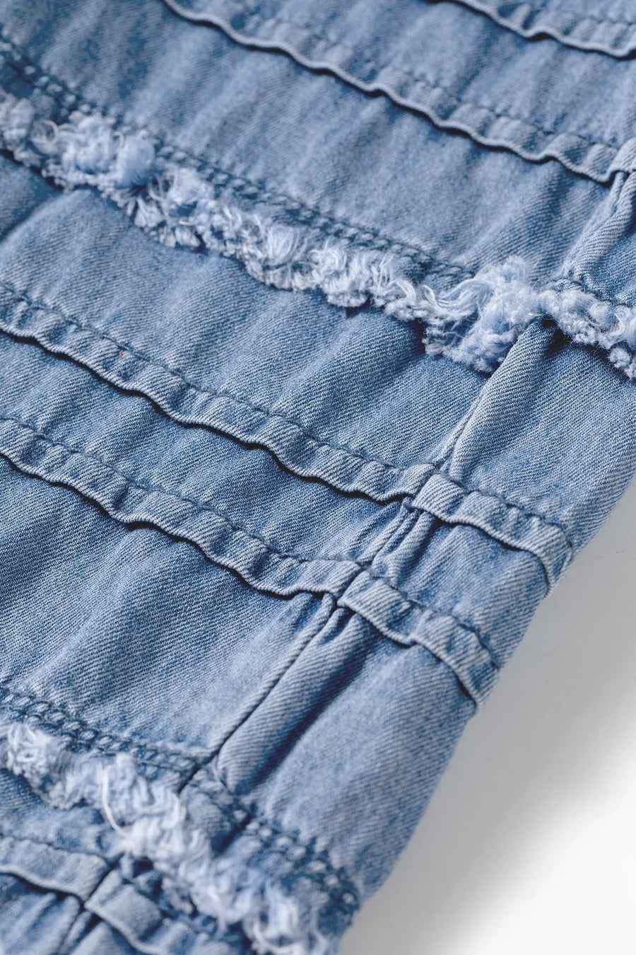 Plus Size Tiered Ruffled Wide Leg Denim Pants Women UK