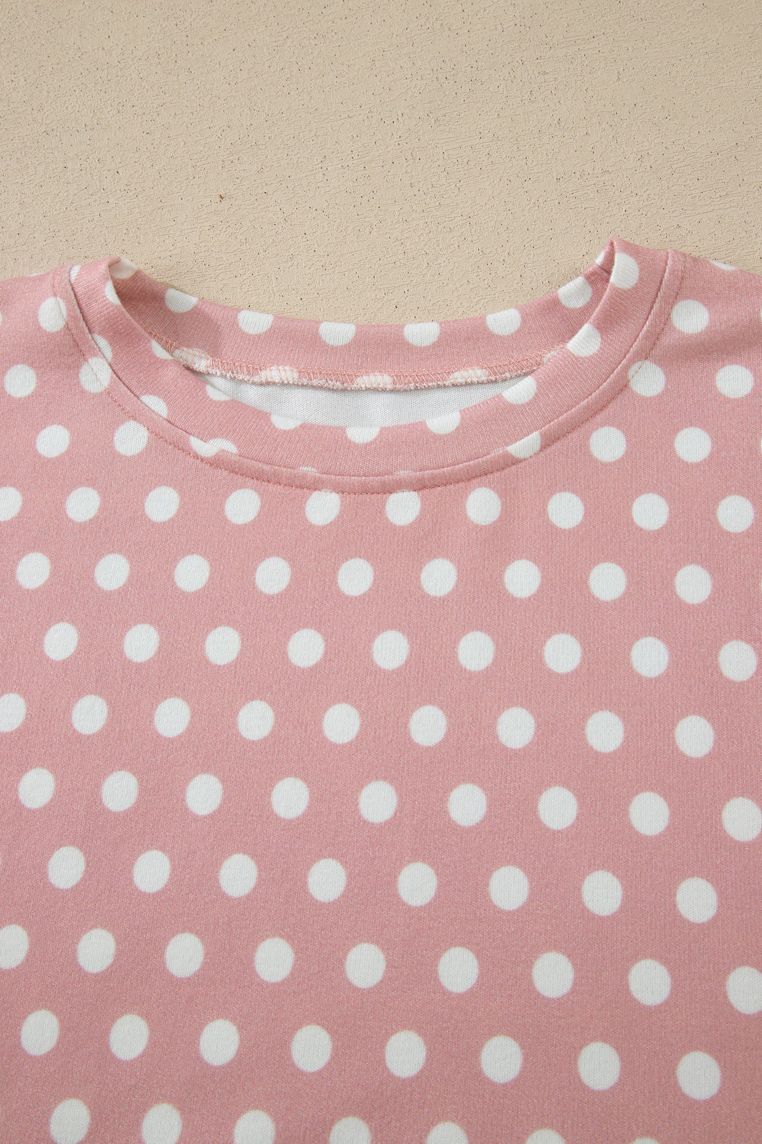 Polka Dot Print Round Neck Short Sleeve Top & Shorts Co-Ord Set