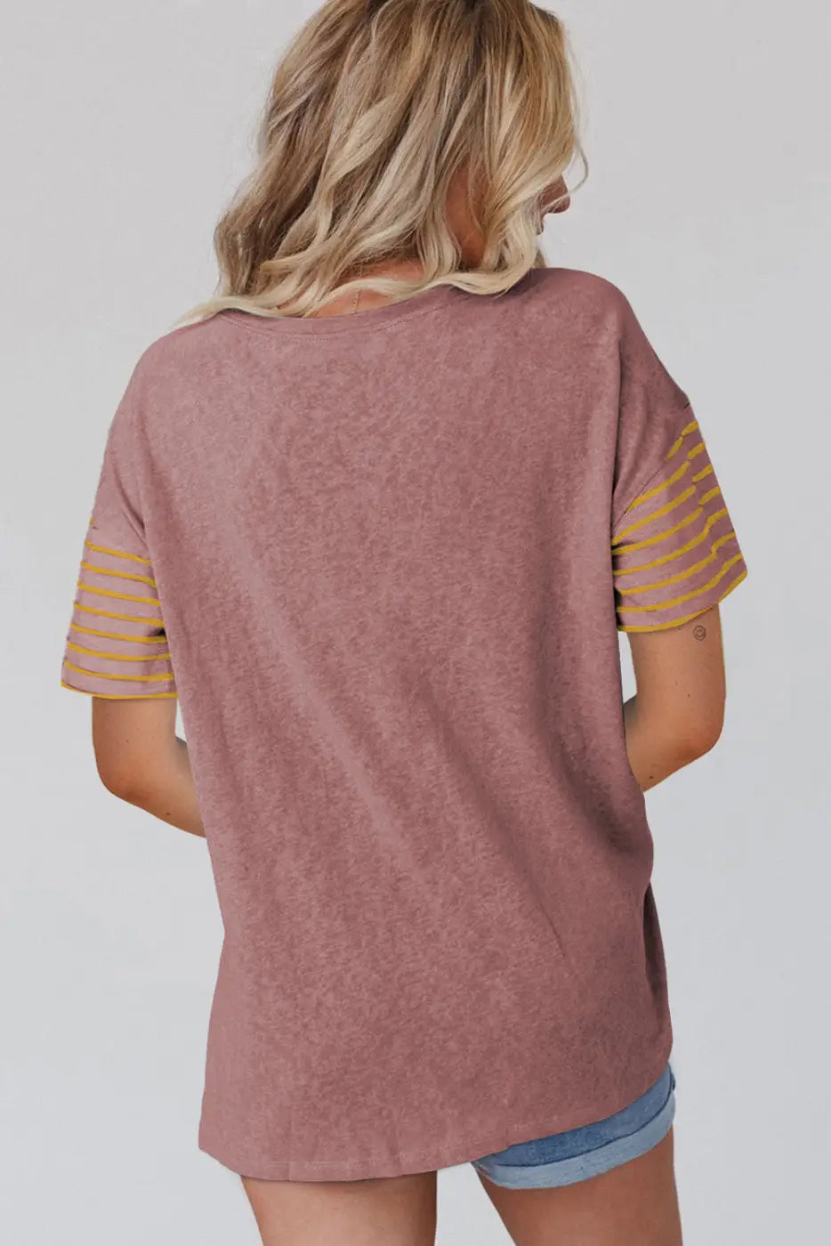 Women’s color block striped loose t-shirt | fashionfitz