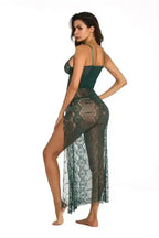 Deep V-neck Side Slit Sexy Long Chemise - Fashionfitz