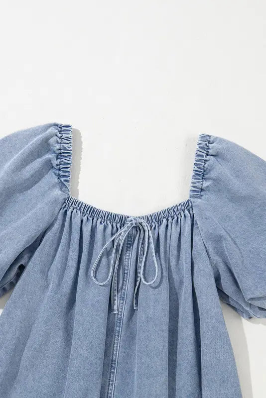 Denim babydoll dress - bubble sleeve by fashionfitz