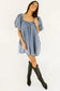 Denim babydoll dress - bubble sleeve by fashionfitz