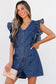 Denim delight ruffled romper