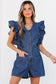 Denim delight ruffled romper