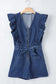 Denim delight ruffled romper