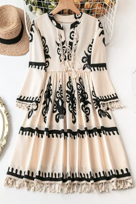 Desert dusk tasseled dress | trendy dresses | fashionfitz