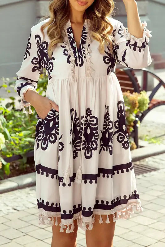 Desert dusk tasseled dress | trendy dresses | fashionfitz