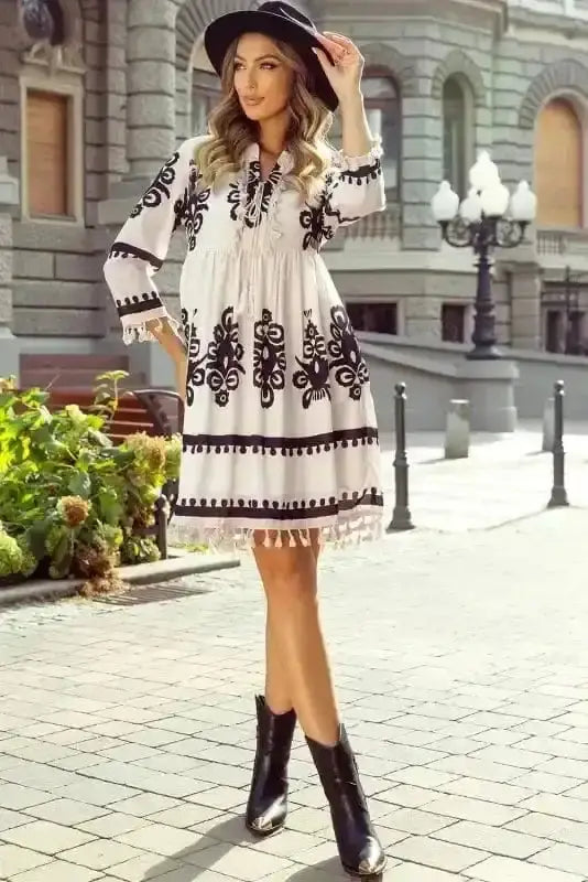 Mini Dresses Desert Dusk Tasseled Dress