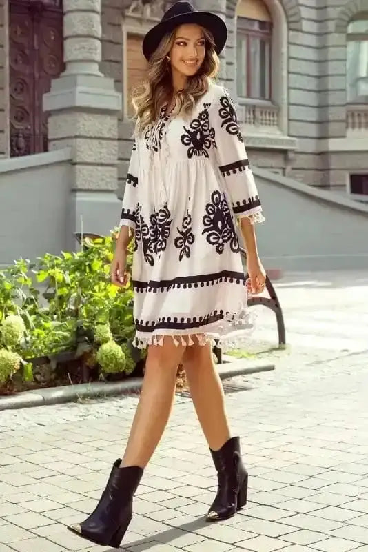 Mini Dresses Desert Dusk Tasseled Dress