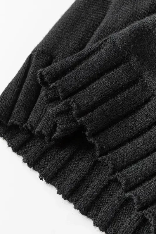 Desert Palm Mock Neck Batwing Short Sleeve Knit Sweater - Fashionfitz