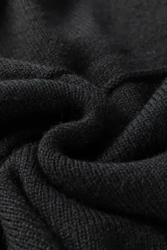 Desert Palm Mock Neck Batwing Short Sleeve Knit Sweater - Fashionfitz