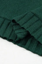 Desert Palm Mock Neck Batwing Short Sleeve Knit Sweater - Fashionfitz