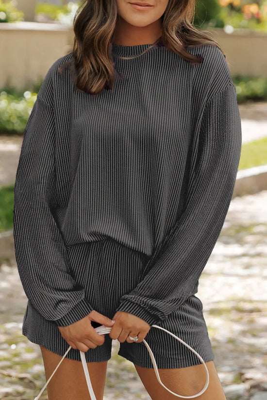 Chic corded lounge ensemble - style & comfort