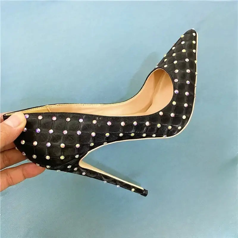 Diamond high heel stiletto shoes - pumps