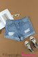 Distressed ripped denim shorts - rolled hem with ripped details and relaxed fit