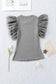 Dotty Mesh Ruffle Sleeve Ribbed Knit Top - Fashionfitz