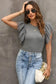Dotty Mesh Ruffle Sleeve Ribbed Knit Top - Fashionfitz