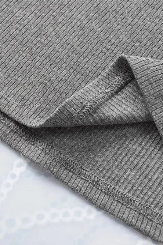 Dotty Mesh Ruffle Sleeve Ribbed Knit Top - Fashionfitz