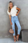 Dotty Mesh Ruffle Sleeve Ribbed Knit Top - Fashionfitz