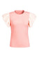 Dotty Mesh Ruffle Sleeve Ribbed Knit Top - Fashionfitz